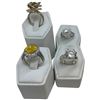 Image 2 : 4 New Rings Stamped .925 (Citrine Crystal, 5 CT Clear Crystal and Faux Pearl) longest ring face is 1