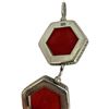Image 3 : Sterling Silver Carved Cinnabar Bracelet & Earring Set (Bracelet is 189mm wide