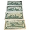 Image 2 : Group of 4 Canadian One Dollar Bank Notes - All Beattie/Raminsky  (1954 LY Prefix, 2 Crisp 1867-1967