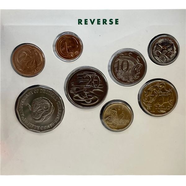 1991 Uncirculated Australian  Coin set - Commemorating 25 years of Decimal Currency - Complete in Se