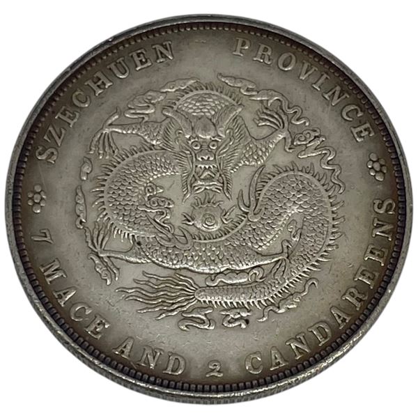 Mace and 2 Candareens Szechuan Provine Coin/Token - Total Weight: 26.6 Grams