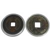 Image 2 : 2 Vintage Chinese Replica Trade Dollars - 44mm Diameter - in Capsules