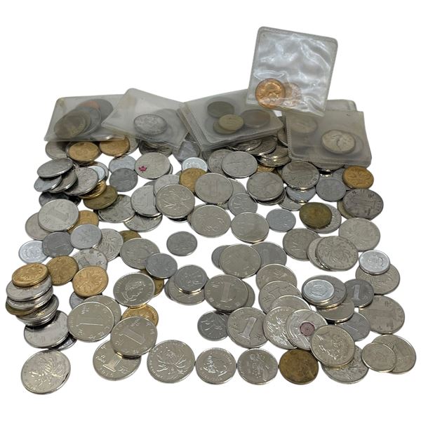 0.8 Pound of Assorted World Coins & Tokens