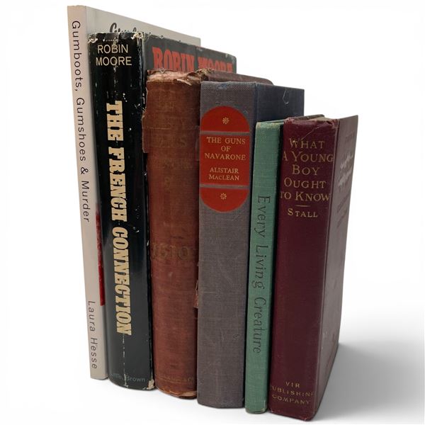 6 Vintage Collectible Books -  Featuring: Rare 1899 1st Edition "Every Living Creature" by R. Waldo