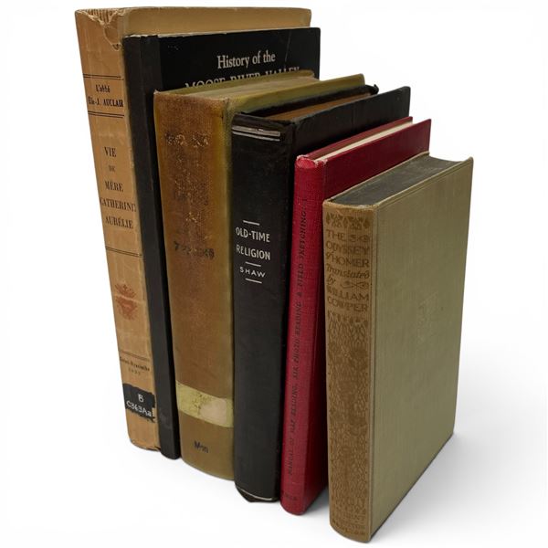 5 Vintage Collectible Books -  Featuring: Rare "Old Time Religion" by S. B. Shaw, 1955 "Manual of Ma