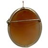 Image 2 : 14KT Gold Cameo Pendant Brooch - 37 x 35mm - Total Weight: 5 Grams