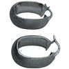 Image 2 : 14KT White Gold Hoop Earrings with Brushed Satin Finish - Carino Brand - 8mm wide x 21mm long - Tota