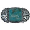Image 1 : Navajo Silver & Turquoise Brooch - 30 x 55mm  Total weight: 19.4 grams - No hallmarks