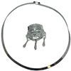 Image 1 : Sterling Silver Torque Chocker & Aztec Pendant with Pierced Nose Ring -Total weight: 46.4 grams