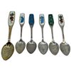 Image 1 : Six 1970s Sterling Silver 4" Christmas Spoons by BMCo Canada - 1 is gold plated - Total Weight: 85 g
