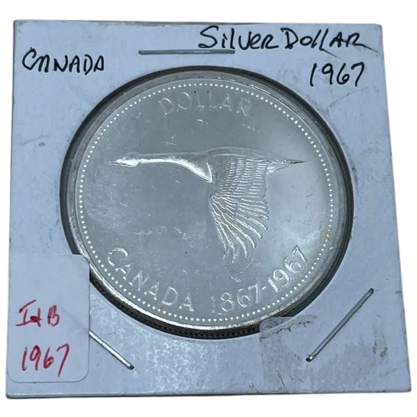 1967 Canadian Centennial Silver Dollar Coin * 80% Silver - Very Nice Condition
