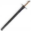 Image 2 : Medieval-Style Arming Sword with Leather Scabbard Brass Fittings  46" Long Sharp!