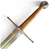 Image 3 : Medieval-Style Arming Sword with Leather Scabbard Brass Fittings  46" Long Sharp!