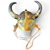 Image 1 : Replica Steel and Brass Horned Viking Helmet, Which Often Features a Face Mask Adult Size