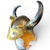 Image 3 : Replica Steel and Brass Horned Viking Helmet, Which Often Features a Face Mask Adult Size
