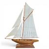 Image 2 : Wooden Two-Mast Hand-Crafted Schooner Style Sailboat Model on Display Base 37" Tall X 27" Long
