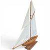 Image 3 : Wooden Two-Mast Hand-Crafted Schooner Style Sailboat Model on Display Base 37" Tall X 27" Long