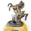 Image 2 : Vintage Marly Horse Mantel Clock with Hungarian 1950 Plaque, Wintermantel & Szombathy 14" Tall
