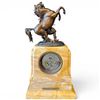 Image 4 : Vintage Marly Horse Mantel Clock with Hungarian 1950 Plaque, Wintermantel & Szombathy 14" Tall