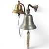 Image 1 : 2 Cast Wall-Mounted Ship's Bells Solid Brass & Pewter