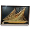Image 1 : Mid-Century Bob Kramer String Art "Schooner" with Plaque, Vintage Nautical Wall Piece 36.5x24.5"