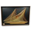 Image 2 : Mid-Century Bob Kramer String Art "Schooner" with Plaque, Vintage Nautical Wall Piece 36.5x24.5"