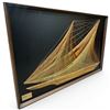 Image 4 : Mid-Century Bob Kramer String Art "Schooner" with Plaque, Vintage Nautical Wall Piece 36.5x24.5"