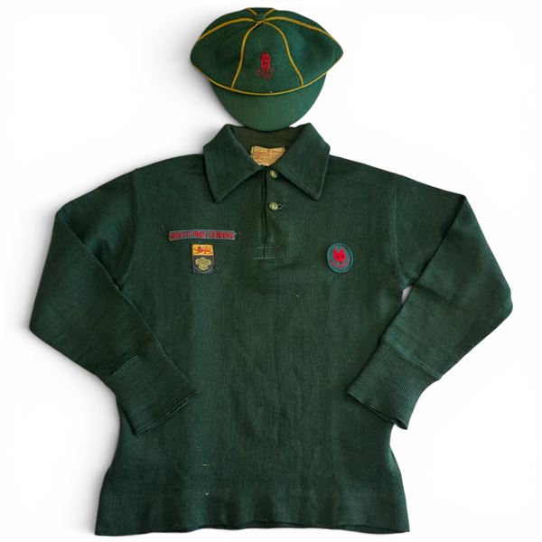 1950s-60s Canadian Wolf Cubs Uniform Set with Botany Wool Jersey & Peaked Cap
