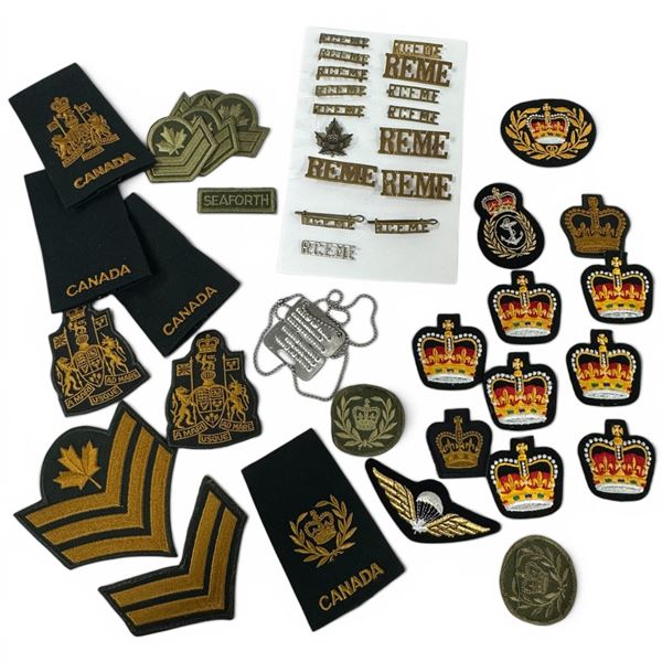 Canadian Armed Forces Rank Insignia Set - Chevrons, Maple Leaves & Crowns (NCM & Officer)