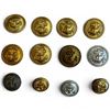Image 1 : Vintage Nautical Anchor Crest Buttons - Fouled Anchor Design, Mixed Finishes