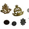 Image 3 : Lot of Canadian & Commonwealth Military Insignia - Regimental, Rank, Cap Badges & Medal