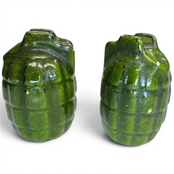 Pair of Decorative Ceramic Hand Grenades