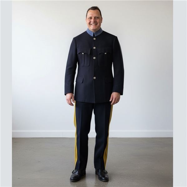 CAF / RCMP-Style Mounted NCM Patrol Dress Jacket & Trousers - Dark Blue with Yellow Stripes
