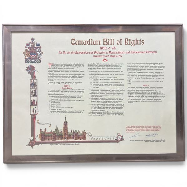 Illuminated Canadian Bill of Rights Print - 1960 Diefenbaker Era, Yvonne Diceman Design 26x20"
