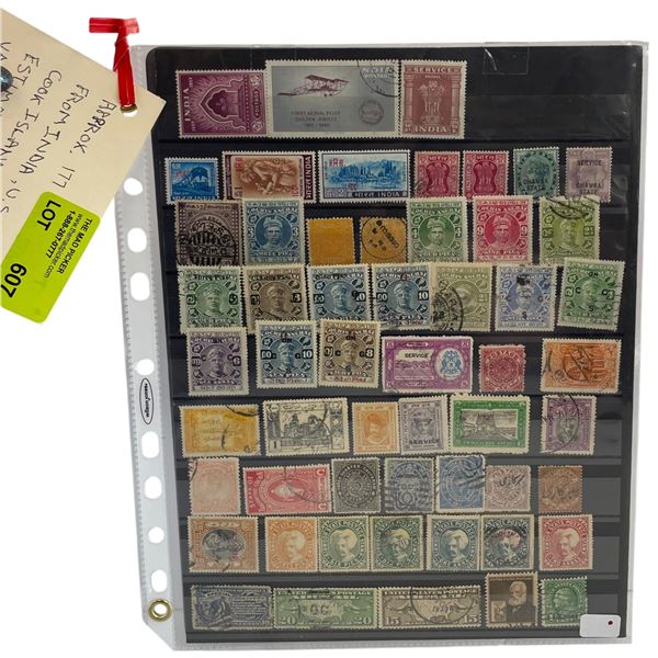 177 Used Stamps from India, USA, Cook Islands and More - Estimated Catalogue Value of $450 - Approxi