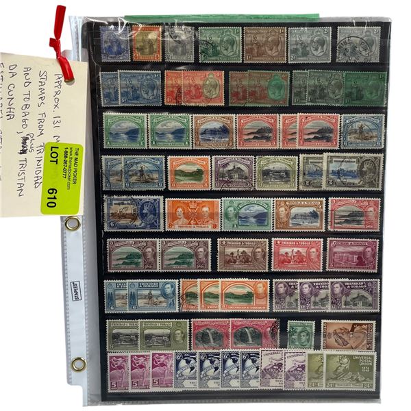 131 Mint and Used Stamps from Trinidad and Tobago, Plus Tristan Da Cunha - Estimated Catalogue Value