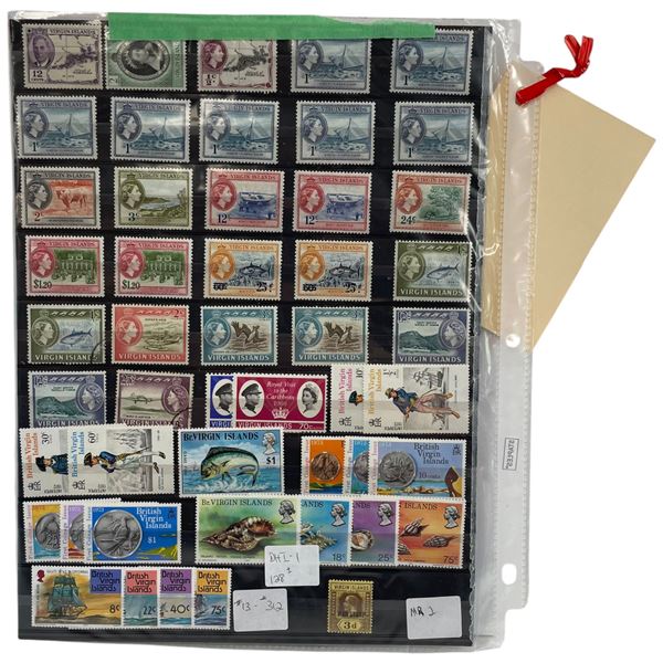 128 Mainly Mint Stamps #13-#312 from the British Virgin Islands - Estimated Catalogue Value of $180