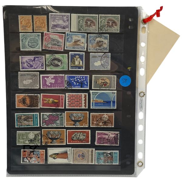 190 Used Stamps from the USA, Great Britian, France, Cypress and more - Estimated Catalogue Value of