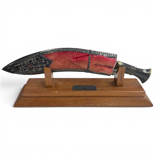 Traditional Nepalese Kukri Set with Karda & Chakmak, 1985 MQAO Retirement Presentation