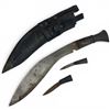 Image 2 : Authentic Nepalese Gurkha Kukri with Black Scabbard, Karda & Chakmak Utility Knife Set