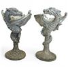 Image 3 : Michel Laude Pewter Medieval Soldier & Two Pewter Dragon Candle Holders 8" Tall