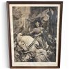 Image 1 : "The Two Crowns" Lithograph Signed by Sir Frank Bernard Dicksee 24.5" X 31.5"