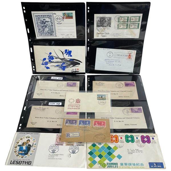 20 Vintage First Day Issues & Stamped Envelopes - 1937 to 1970s