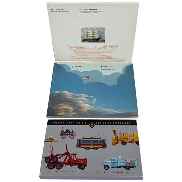 3 Canada Stamp Collectioins - 1983 Airborne, 1978 Ships of Canada, & 1993-96 Historic Land Vehicles