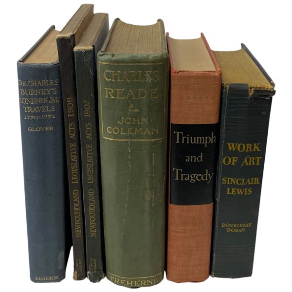 6 Vintage Hard Cover Books * Featuring "Work of Art" by Sinclair Lewis, Antique Legislative Acts fro