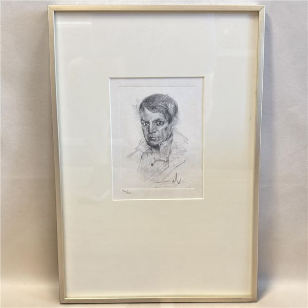 Captivating "Portrait of Picasso" by Salvador Dalí - Ltd. Edition #36/100 - Matted in a 13" x 18" fr