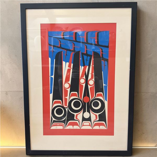 Signed 2005 "Ravens in Nest" Print by Kwakwaka'wakw Artist Doug Cranmer - Ltd. Edition Serigraph #18