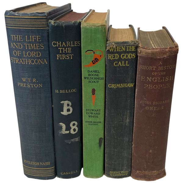 5 Vintage Hardcover Books * Featuring Varied Titles Like "The Life and Times of Lord Strathcona" and