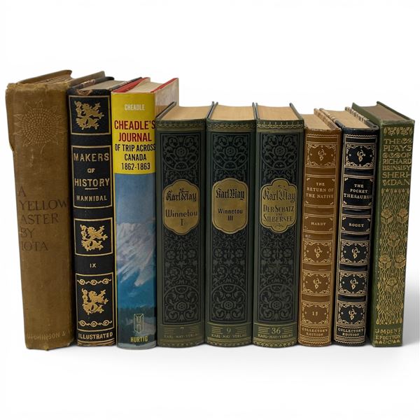 9 Vintage Hardcover Books * Featuring: Cheadle's Journal of Trip Across Canada 1862-1863 and multipl