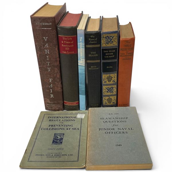 8 Early to Mid-20th Century Books * Featuring: Literature and Maritime "International Regulations fo